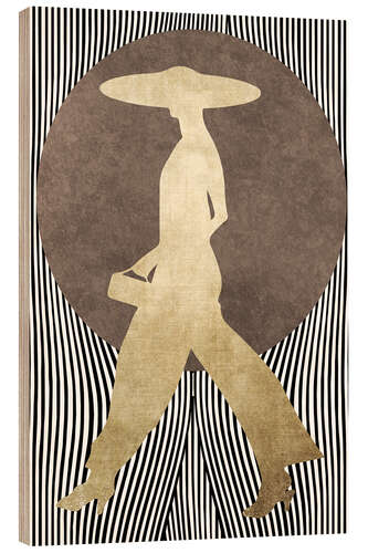Hout print La Madame Noir