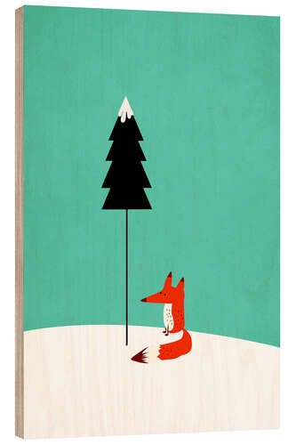 Wood print Little Mister Fox