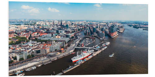 Foam board print Hamburg harbor panorama