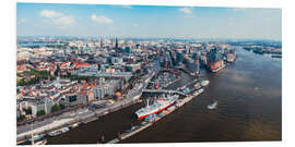 Foam board print Hamburg harbor panorama