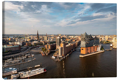 Canvastavla Hamburg in the evening