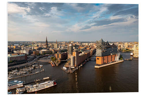 Foam board print Hamburg in the evening