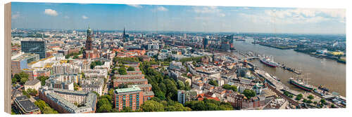 Wood print Hamburg panorama