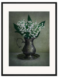 Gerahmter Kunstdruck Strauß frischer Maiglöckchen