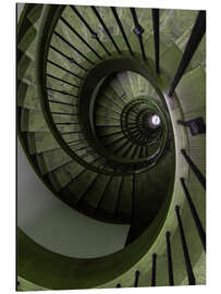 Tableau en aluminium Green Spiral Staircase I