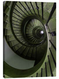 Stampa su tela Green Spiral Staircase I