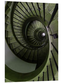 Foam board print Green Spiral Staircase I