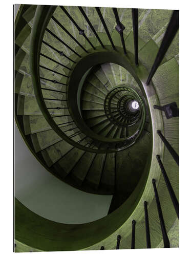 Galleritryck Green Spiral Staircase I