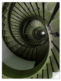 Sticker mural Green Spiral Staircase I