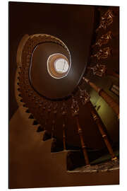 Tableau en aluminium Dark brown spiral staircase