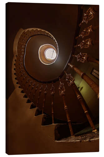 Canvas print Dark brown spiral staircase
