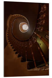 Gallery print Dark brown spiral staircase