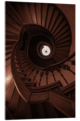 Stampa su vetro acrilico Spiral brown staircase