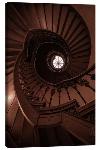 Canvas print Spiral brown staircase