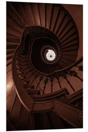 Foam board print Spiral brown staircase