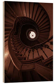 Wood print Spiral brown staircase