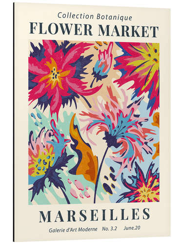 Aluminium print Flower Market Marseilles