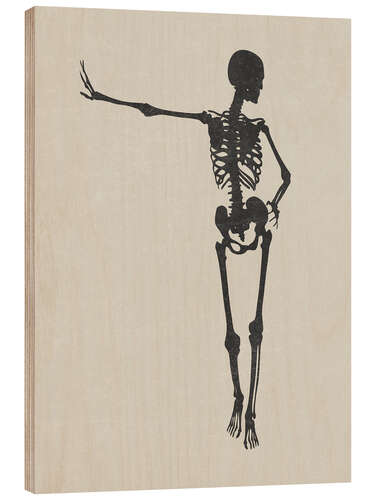 Wood print Halloween skeleton with sexy pose