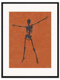 Gerahmter Kunstdruck Tanzendes Skelett II