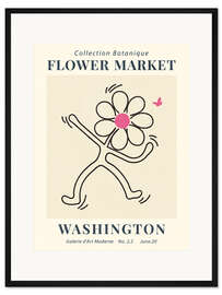 Gerahmter Kunstdruck Flower Market Washington