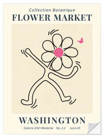 Selvklebende plakat Flower Market Washington