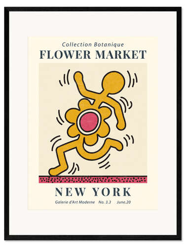 Impression artistique encadrée Flower Market New York II