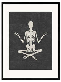 Impresión de arte enmarcada Skeleton in yoga pose