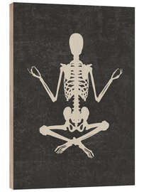 Tableau en bois Skeleton in yoga pose