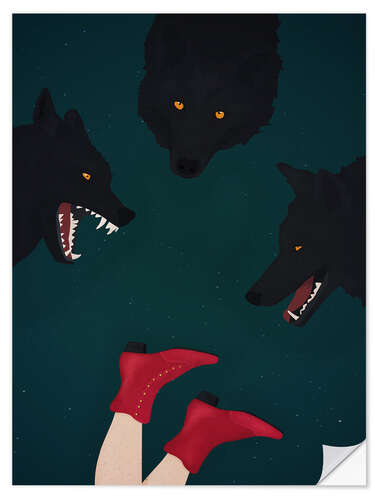 Selvklebende plakat Wolves Chase You