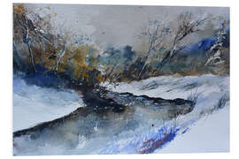 Foam board print River in winter