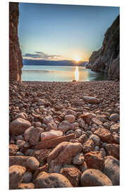 Foam board print Sunrise on the stone beach