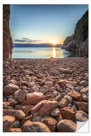 Wall sticker Sunrise on the stone beach