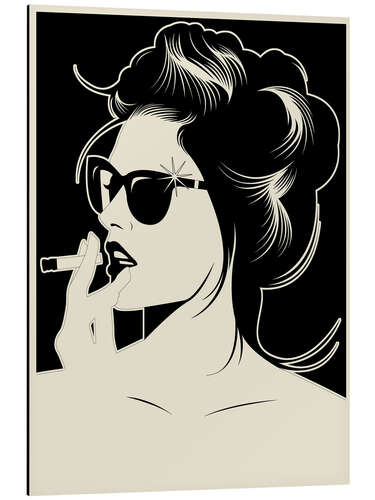 Aluminium print Smoking Girl