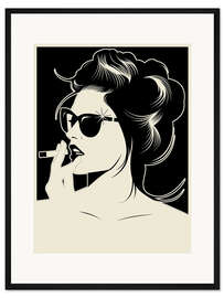 Gerahmter Kunstdruck Rauchendes Mädchen