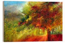 Wood print Autumn tree