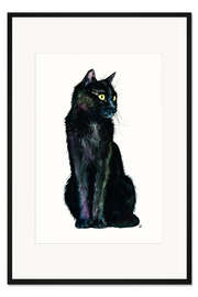 Gerahmter Kunstdruck Schatten der schwarzen Katze