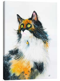 Stampa su tela Calico Cat with Golden Bell