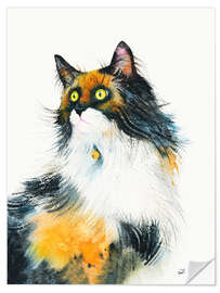 Sticker mural Calico Cat with Golden Bell