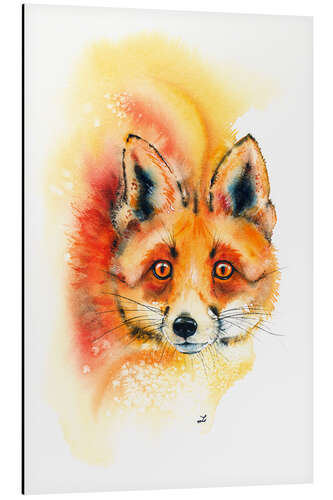 Aluminium print Alert Fox