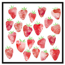 Gerahmter Kunstdruck Erdbeeren