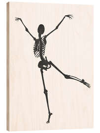 Wood print Dancing Skeleton III