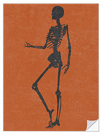 Självhäftande poster Halloween skeleton