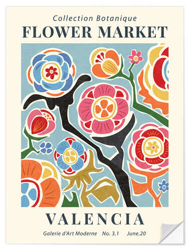 Selvklebende plakat Flower Market Valencia