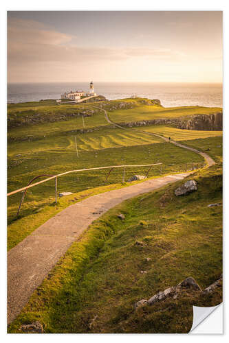 Sticker mural Path to Neist Point Lighthouse, Isle of Skye, Scotland