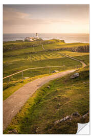 Selvklebende plakat Path to Neist Point Lighthouse, Isle of Skye, Scotland