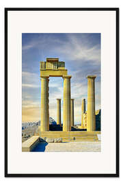 Gerahmter Kunstdruck Akropolis auf Rhodos