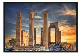 Gerahmter Kunstdruck Akropolis auf Rhodos I