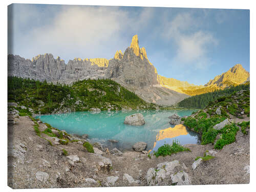 Tableau sur toile Sorapis Dolomiten Lake