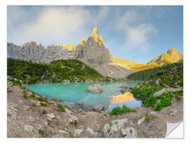 Selvklebende plakat Sorapis Dolomiten Lake