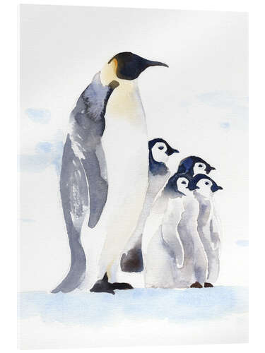 Tableau en verre acrylique Emperor Penguins I